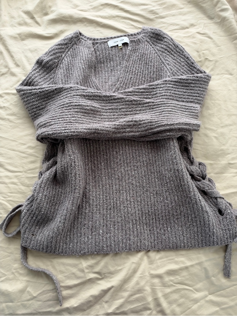 Gray/Purple Knit Sweater